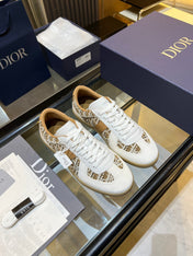 DIOR 26S B01 MATCHPOINT SNEAKER IN BEIGE & WHITE OBLIQUE JACQUARD CANVAS AND SUEDE