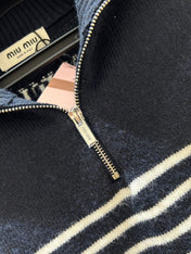 MIUMIU 26S HALF-ZIP SWEATER 1598