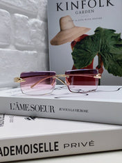 PANTHÈRE RIMLESS RECTANGULAR FRAME SUNGLASSES 543543 IN METAL