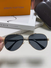 PILOT SUNGLASS 581364 IN GOLD METAL BLACK LENSES