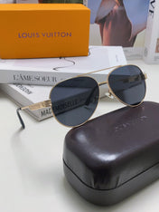 PILOT SUNGLASS 581364 IN GOLD METAL BLACK LENSES