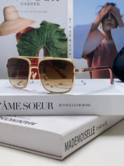 SQUARE FRAME SUNGLASSES 570213 IN METAL