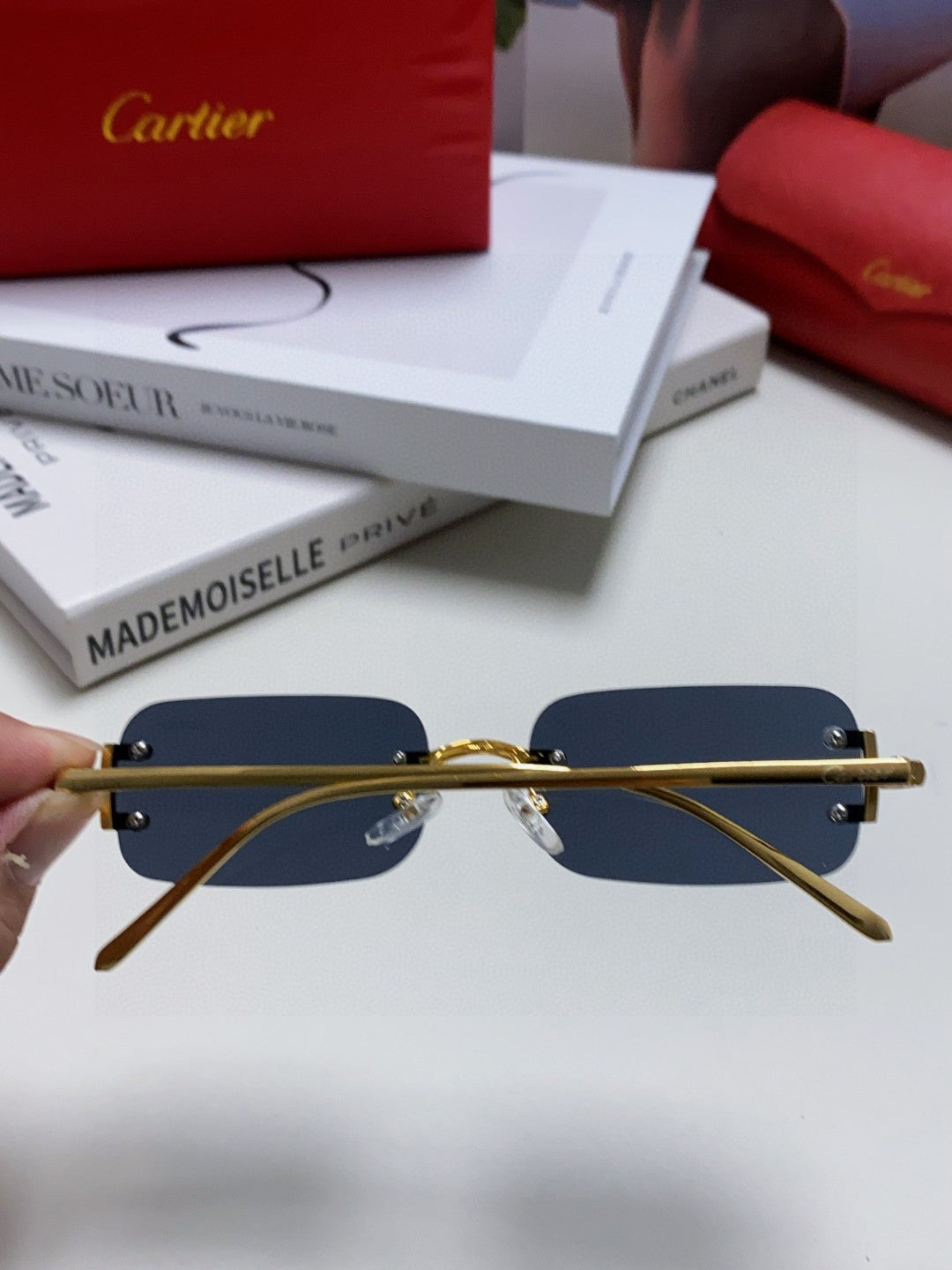 CARTIER 26S GEOMETRIC HEXAGONAL FRAME IN METAL 443364