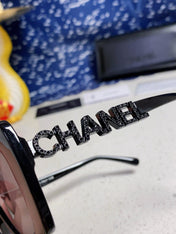 BUTTERFLY SUNGLASSES 641817 IN ACETATE BLACK METAL LOGO
