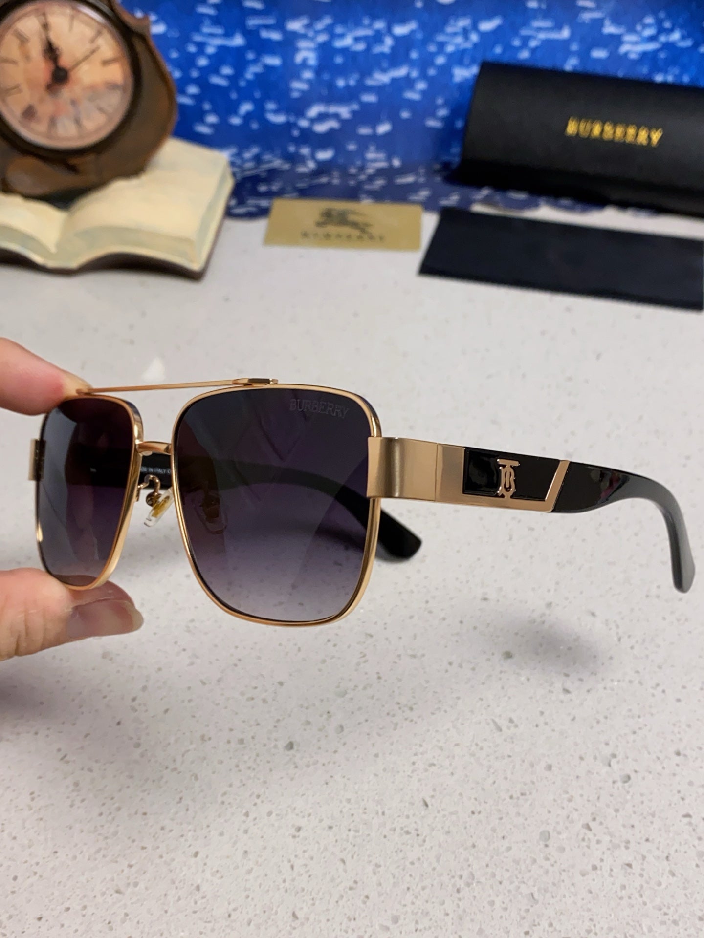 BURBERRY 26S SQUARE FRAME IN METAL 399693