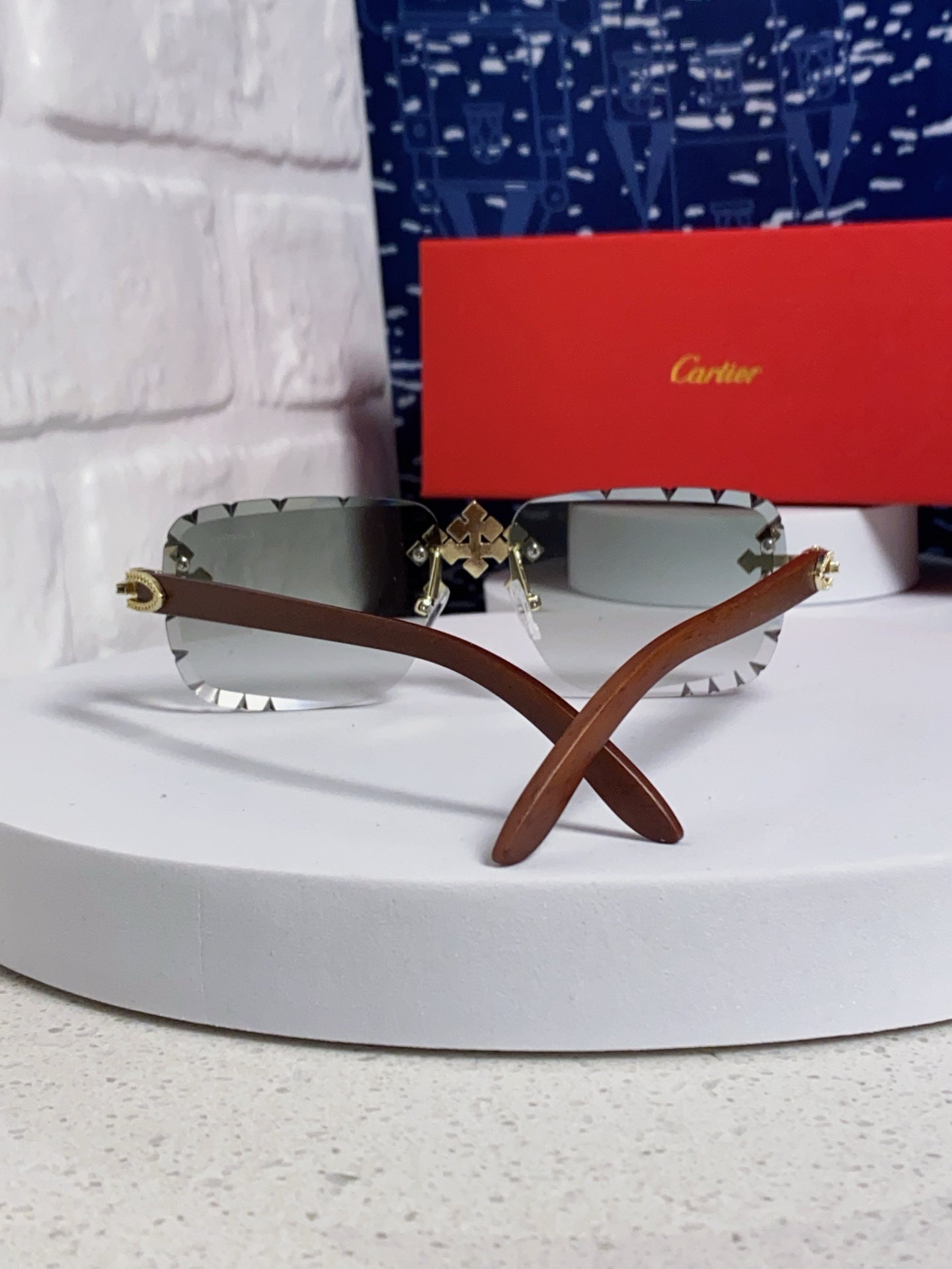 CARTIER 26S RIMLESS RECTANGULAR FRAME IN METAL 436006