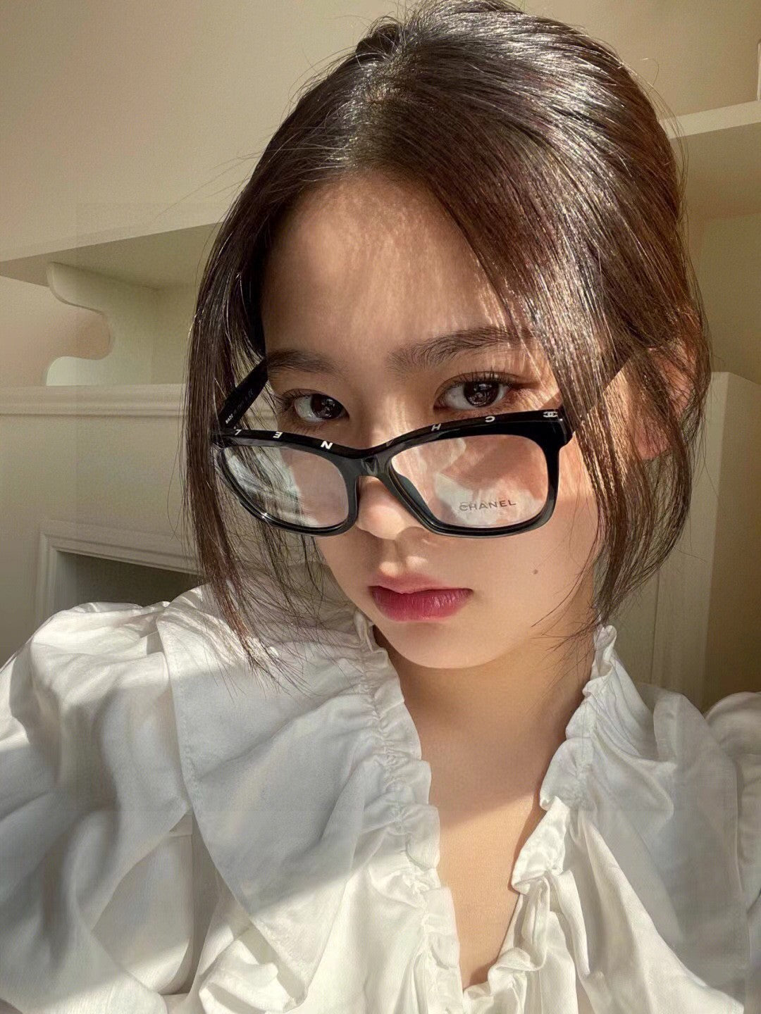 SQUARE SUNGLASSES 3392 IN BLACK ACETATE CLEAR LENSES