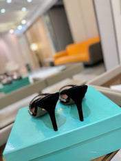 AQUAZZURA 26S TEQUILA HEELED SANDALS 85 MM IN BLACK SUEDE