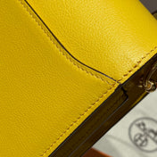 HM ROULIS 18 MINI BAG IN ANZAC YELLOW CALFSKIN GOLD-TONE HARDWARE