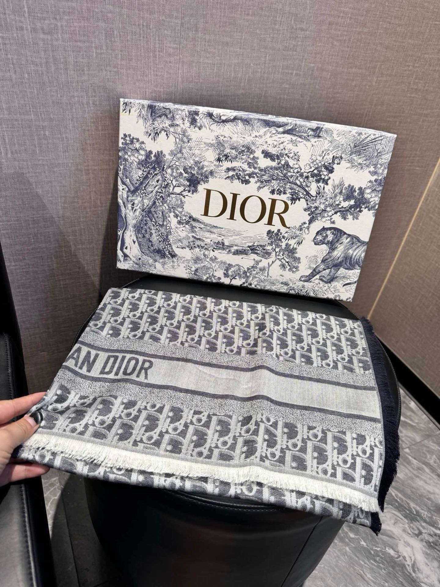 DIOR 26S SCARF 200 IN CASHMERE AND SILK 427196