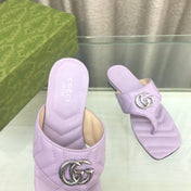 GG  marmont logo - embellished mattelasse leather sandal in purple