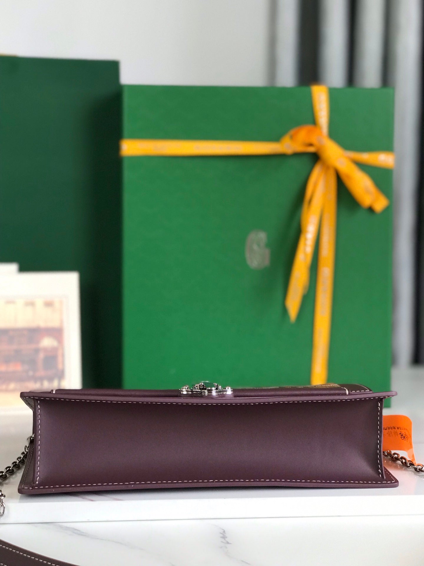 DUCHESSE MARIE-CAROLINE BAG 25 IN WINE RED GOYARDINE CANVAS AND SMOOTH CALFSKIN