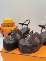 JAM 30 SANDAL IN CAROB BROWN SUEDE