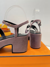 JAM 30 SANDAL IN ROSY BROWN VELVET