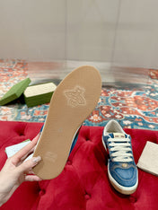 GUCCI 26S SCREENER SNEAKER IN BLUE DENIM AND LEATHER