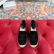 ESPADRILLES BLACK SUEDE EMBOSSED LOGO