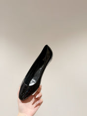 CHLOE 26S BALLET FLATS IN BLACK PATENT CALFSKIN