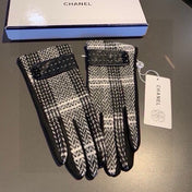 GLOVES IN BLACK MIX WHITE WOOL 429245