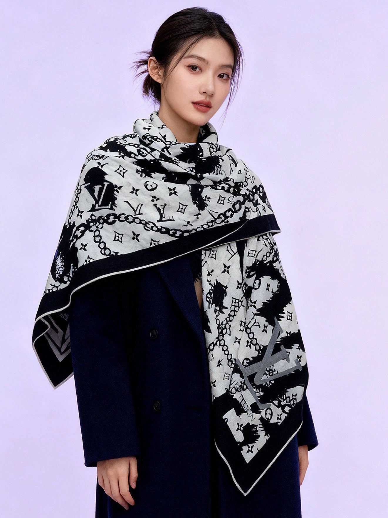 LV 26S SCARF 135 IN CASHMERE AND SILK 319870
