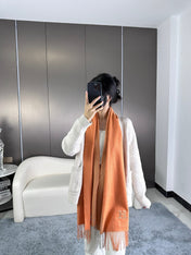 SCARF 190 CM IN TIGER ORANGE CASHMERE
