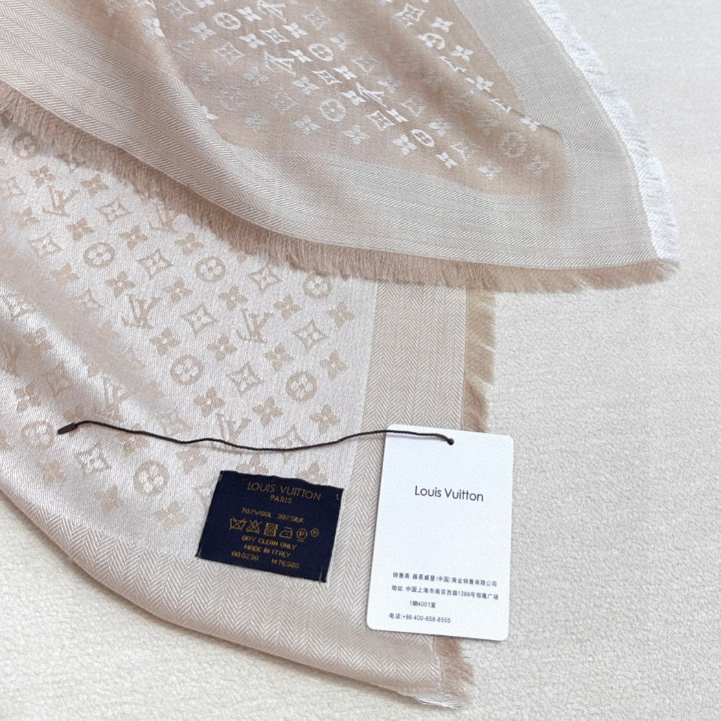 LV SCARF 120 CM IN WOOL MIX SILK 737297