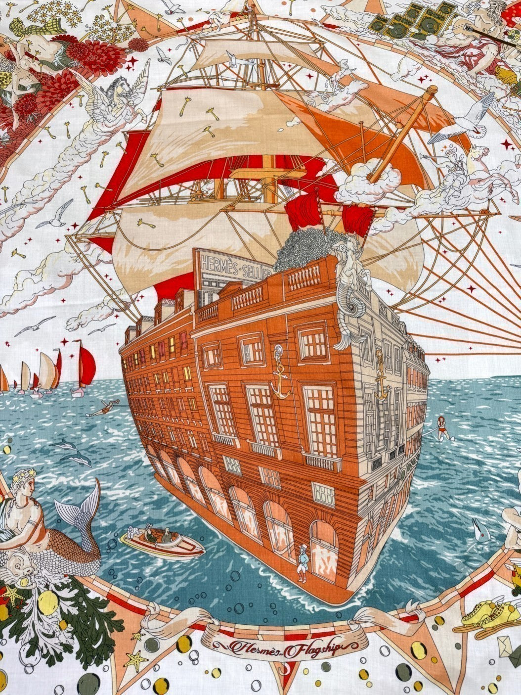 HERMES 25S SCARF 135 IN SILK AND CASHMERE 735831