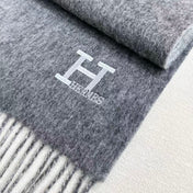 HERMES 26S SCARF 190 IN CASHMERE WOOL BLEND 492377
