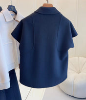 HERMES 25S REVERSIBLE SHORT-SLEEVE KNIT JACKET 108