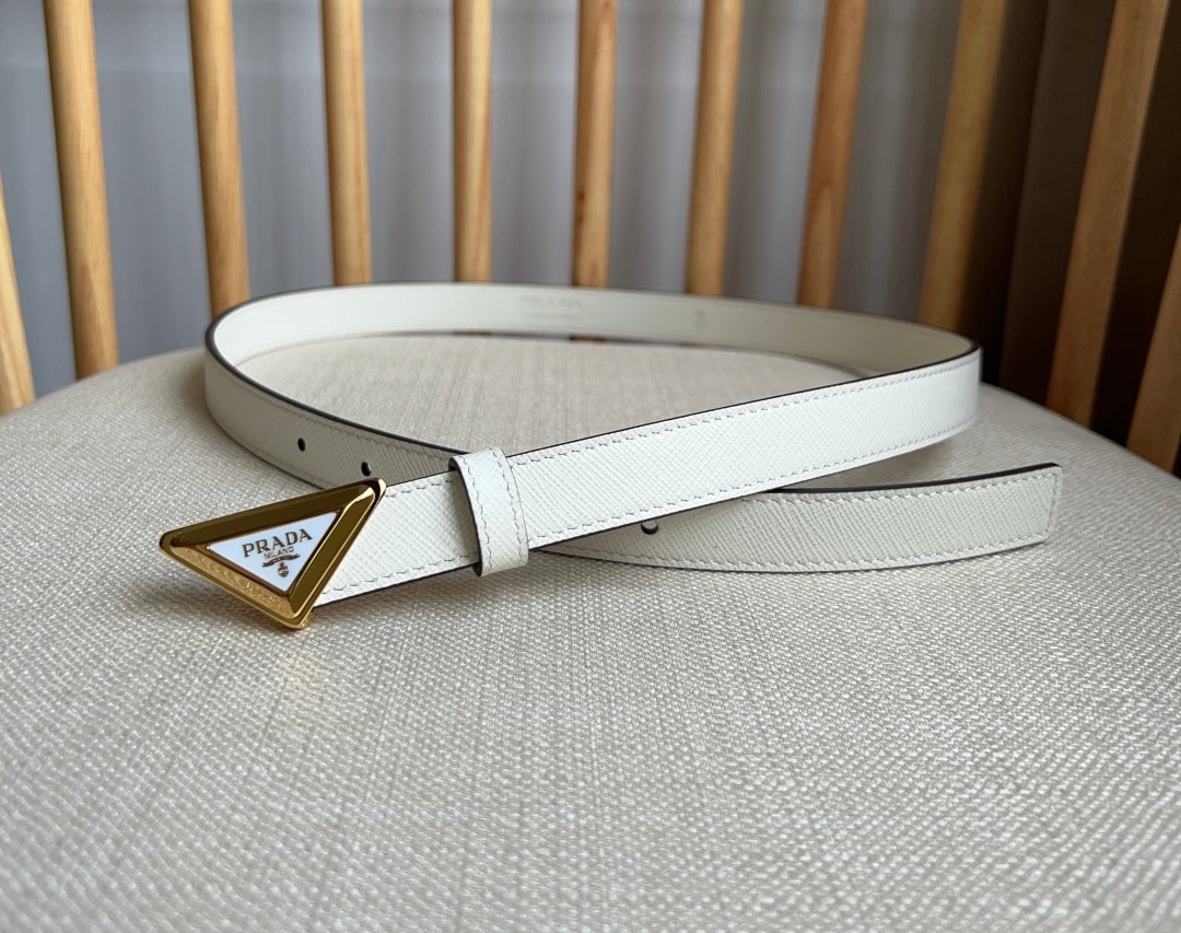 PRADA 25S BELT 20 MM IN WHITE CALFSKIN 571373