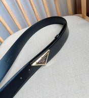 PRADA 25S BELT 33 MM IN BLACK CALFSKIN 551858