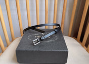 PRADA 25S BELT 10 MM IN BLACK CALFSKIN 598371