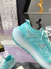 LV 26S SKATE SNEAKERS IN TIFFANY BLUE MESH TRANSLUCENT SOLE