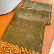 SCARF 180CM OLIVE GREEN CASHMERE
