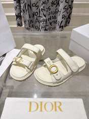 DIOR 26S SANDALS IN OFF WHITE CALFSKIN