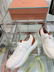 SNEAKER IN WHITE CANVAS MIX SUEDE WITH LAMBSKIN