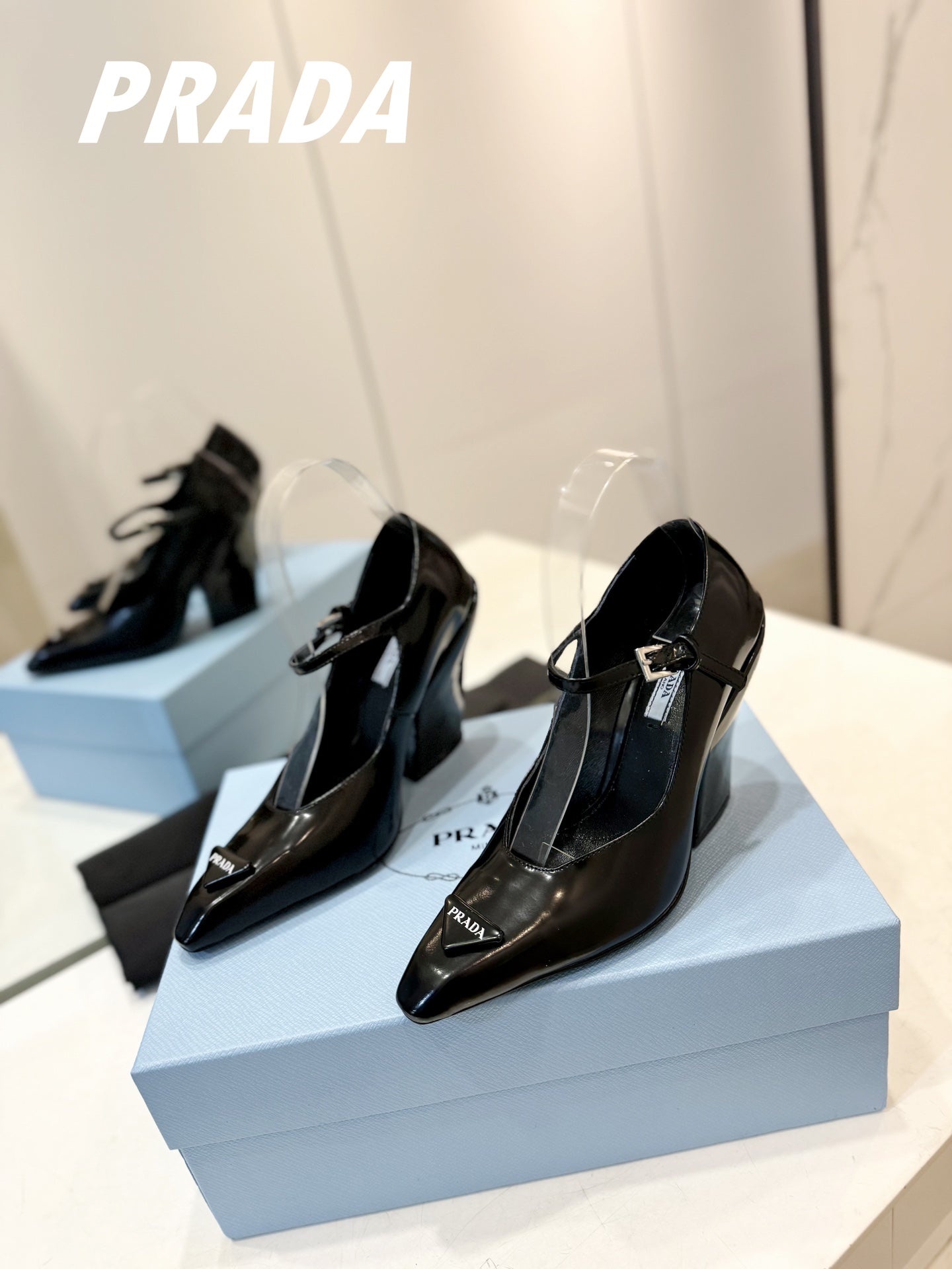 PRA BRUSHED PUMPS BLACK LAMBSKIN
