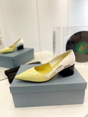 Pra Pump 45 Square Sole Vanilla White Patent Leather