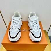 NEO RUN AWAY SNEAKER IN WHITE MIX CHOCOLATE BROWN CALFSKIN