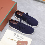 LP LADY FLEXY WALK SNEAKER NAVY BLUE AND ORANGE WOOL CALFSKIN