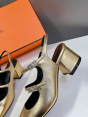JACKIE 50 PUMP METALLIC GOLD LAMBSKIN