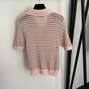 CHANEL 26S SHORT-SLEEVE KNIT POLO SHIRT 1002
