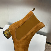 DIOR 25S ANKLE BOOT IN SADDLE BROWN SUEDE
