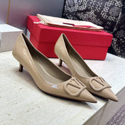 VALENTINO 26S HIGH HEELS 40 MM IN BEIGE PATENT CALFSKIN
