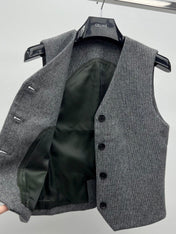 LORO PIANA 26S V-NECK BUTTONED VEST 901