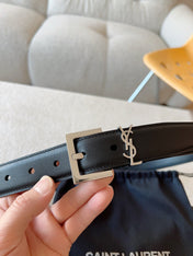 YSL 25S BELT 30 MM IN BLACK CALFSKIN 588784