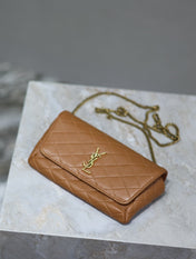 YSL 25S SAINT LAURENT GABY 19 IN FOX QUILTED CALFSKIN GOLD HARDWARE