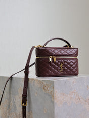 GABY MINI VANITY 18 IN AUBURN RED LAMBSKIN GOLD HARDWARE