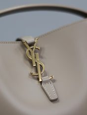 YSL 25S LE 37 BUCKET 20 IN BEIGE CALFSKIN GOLD HARDWARE