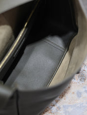 LE 5 À 7 LARGE BAG 31 IN KHAKI GREEN LAMBSKIN