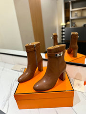 HM 26S ANKLE BOOTS 85 MM IN BROWN CALFSKIN